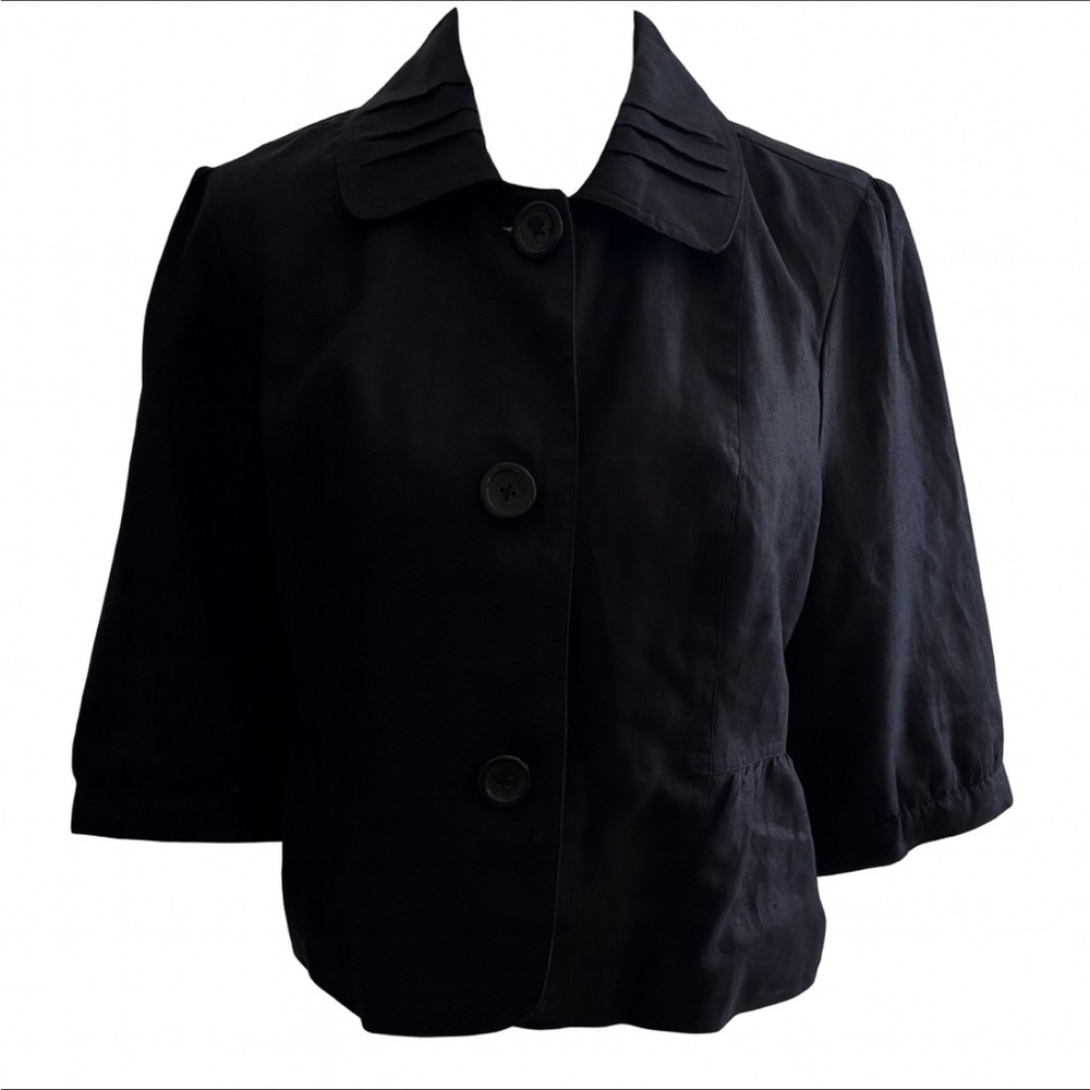Kim Rogers Black Button-Up Blazer size 16p